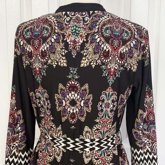 NWT DM Collection Black Multi Print Jeraldeen Jersey Shirt Dress 8 - Picture 15 of 16